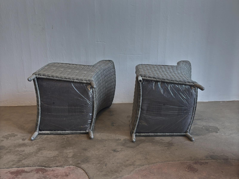 (NEW) SUNFUN VÄRMDÖ ARMCHAIR, GREY, 2-PACK
