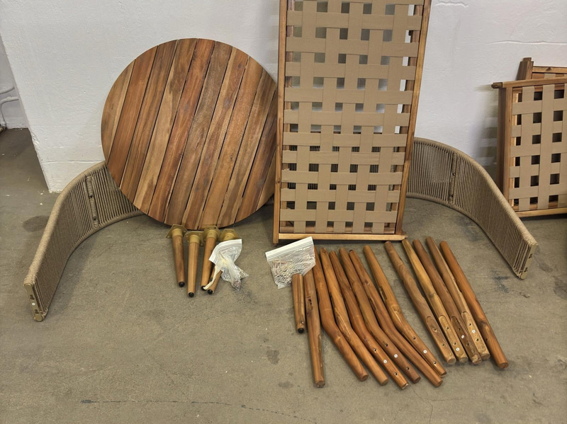 (NEW) SUNFUN HÄRNÖSAND 3-SEAT SOFA SET, NATURAL ACACIA