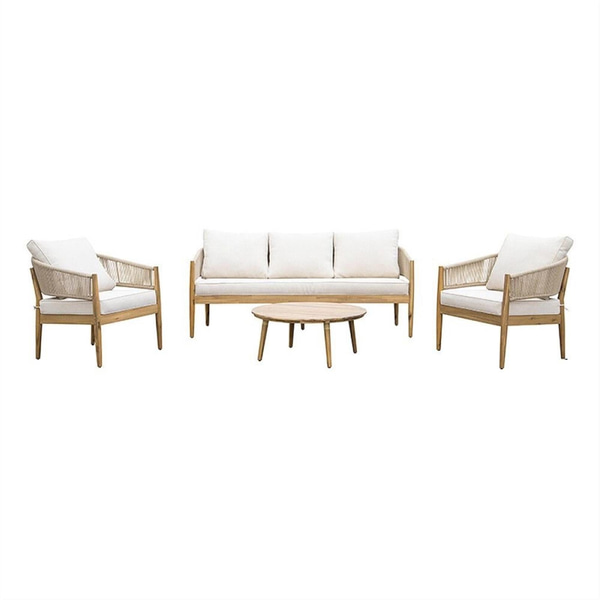 (NEW) SUNFUN HÄRNÖSAND 3-SEAT SOFA SET, NATURAL ACACIA