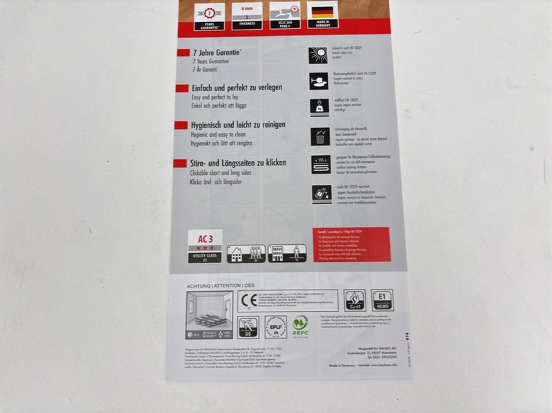4 st. förp. Laminatgolv, 6mm, totalt ca 12,04 m²