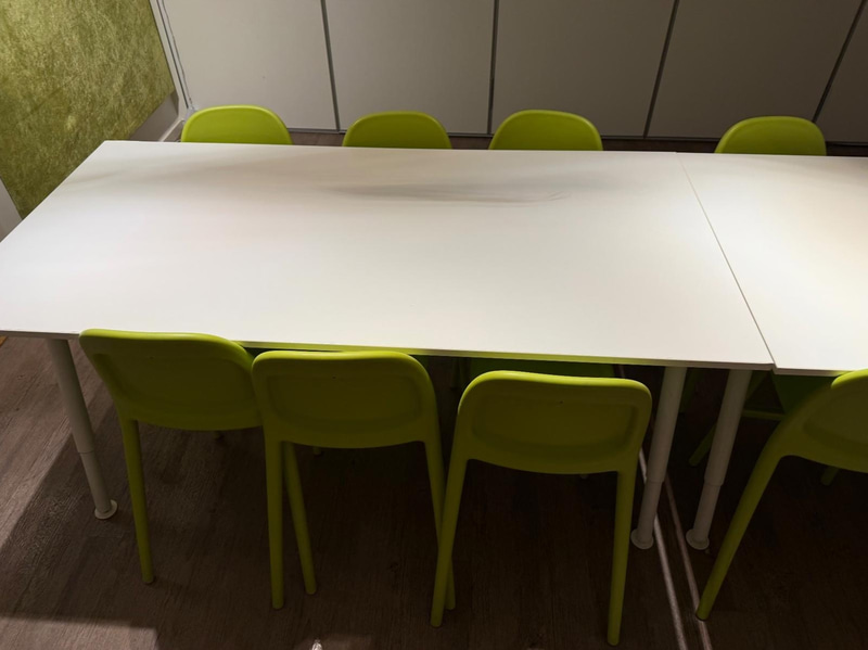 Party room 2 - 14 IKEA Urban chairs, 2 tables and a side table