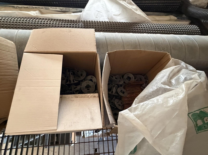 Insulation, sheet metal, building materials, etc.