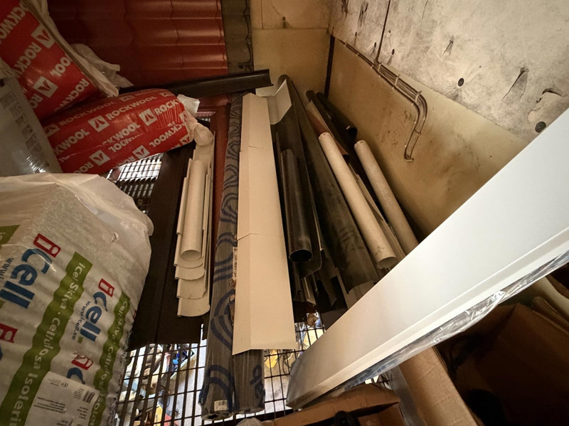 Insulation, sheet metal, building materials, etc.