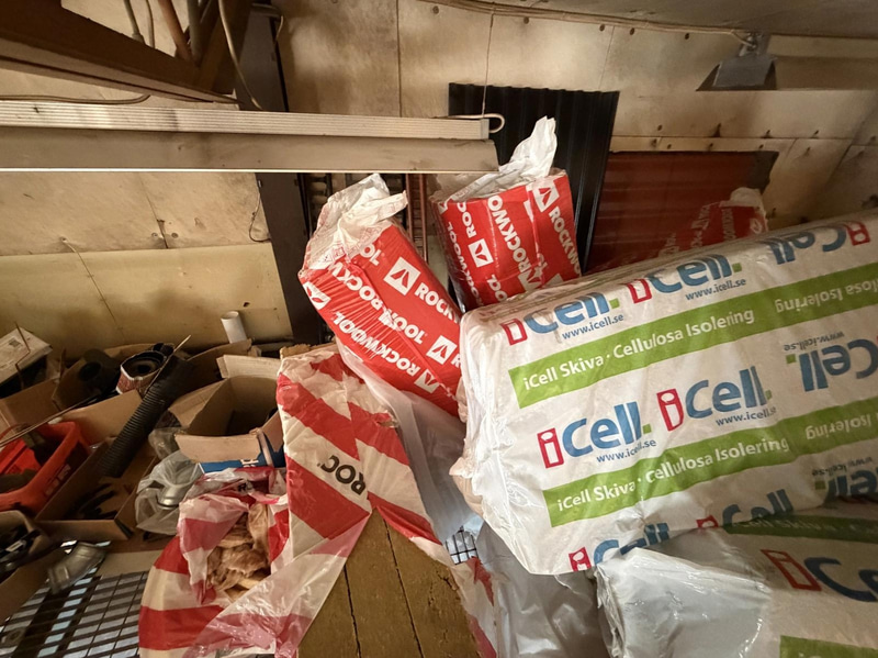 Insulation, sheet metal, building materials, etc.