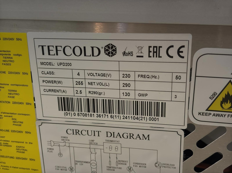 Display Refrigerator Tefcold, UPD200