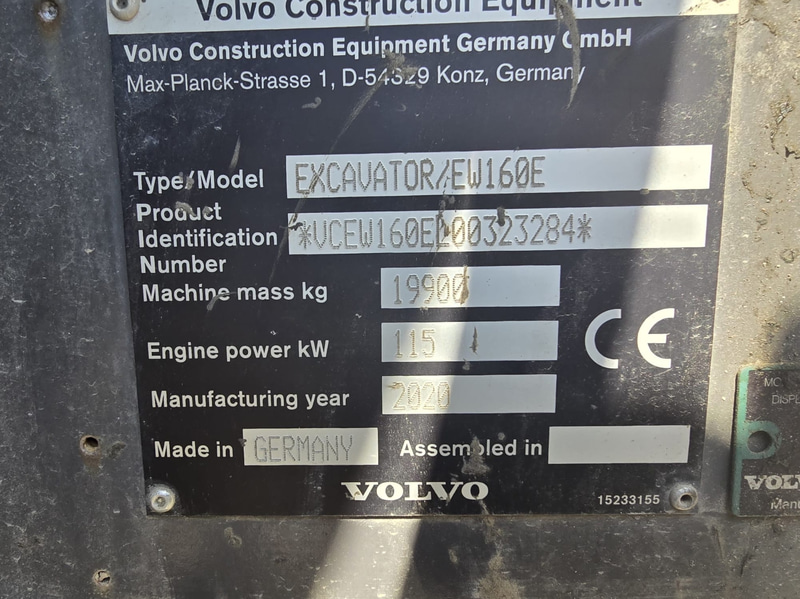 Hjulgrävare Volvo EW160E -2020 | GPS 3D-system | Kärra