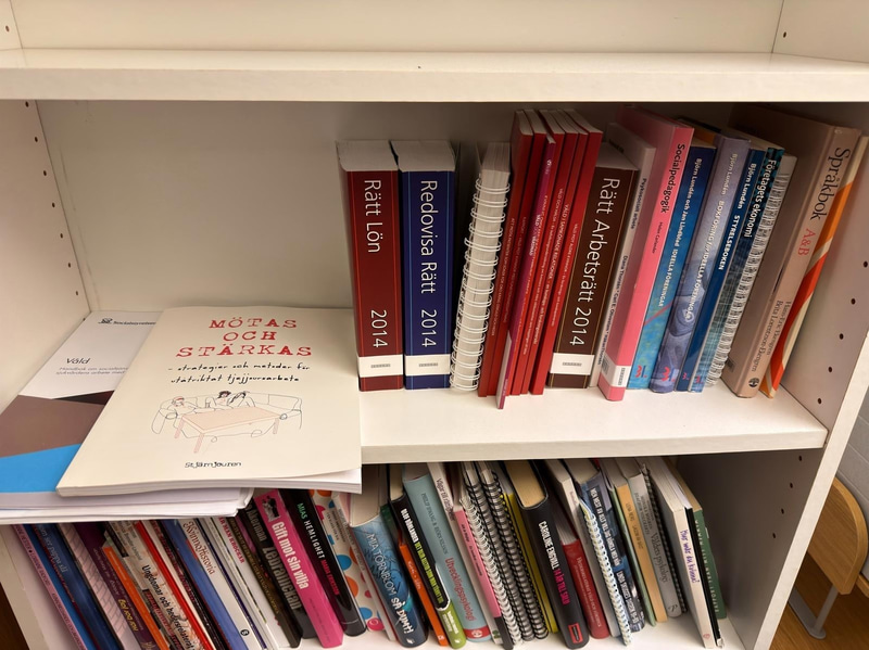 Bookcase with assorted non-fiction books