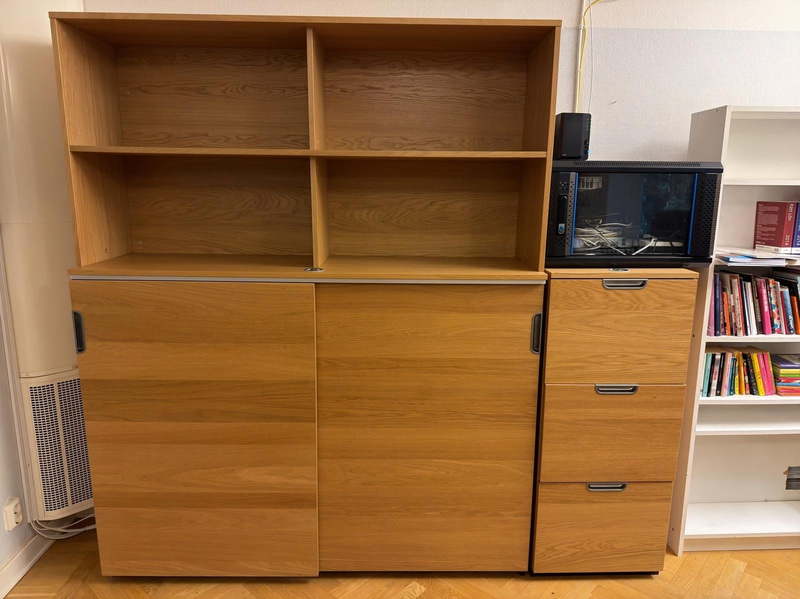 Office shelving unit and filing cabinet