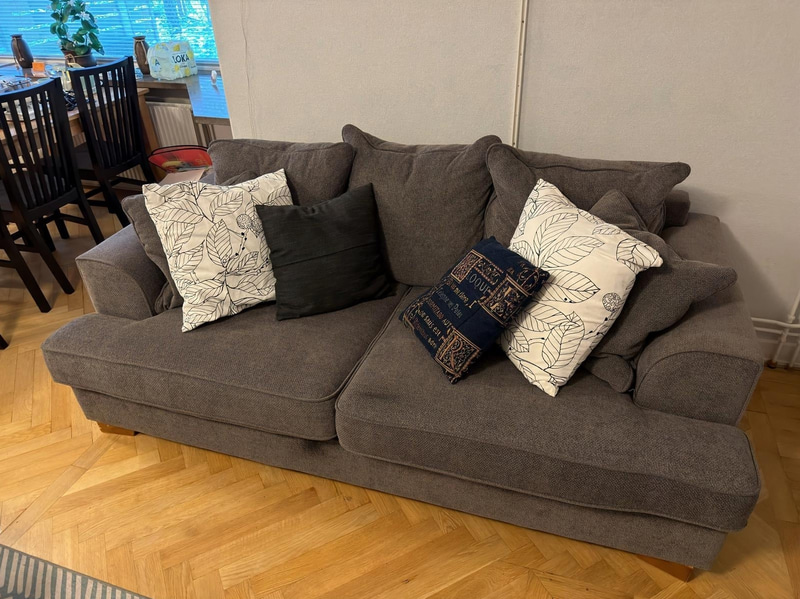 Sofa, dark grey fabric
