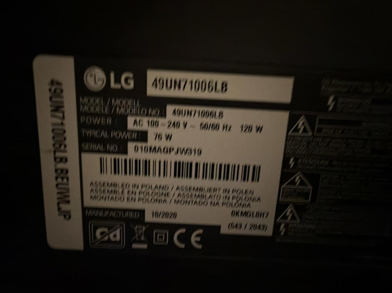 TV LG 49UN71006LB, 49 tum