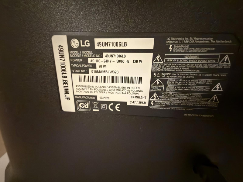 TV LG 49UN71006LB, 49 tum, 4K