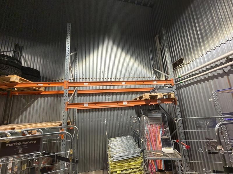 Pallet racking, 8 bays, Kasten