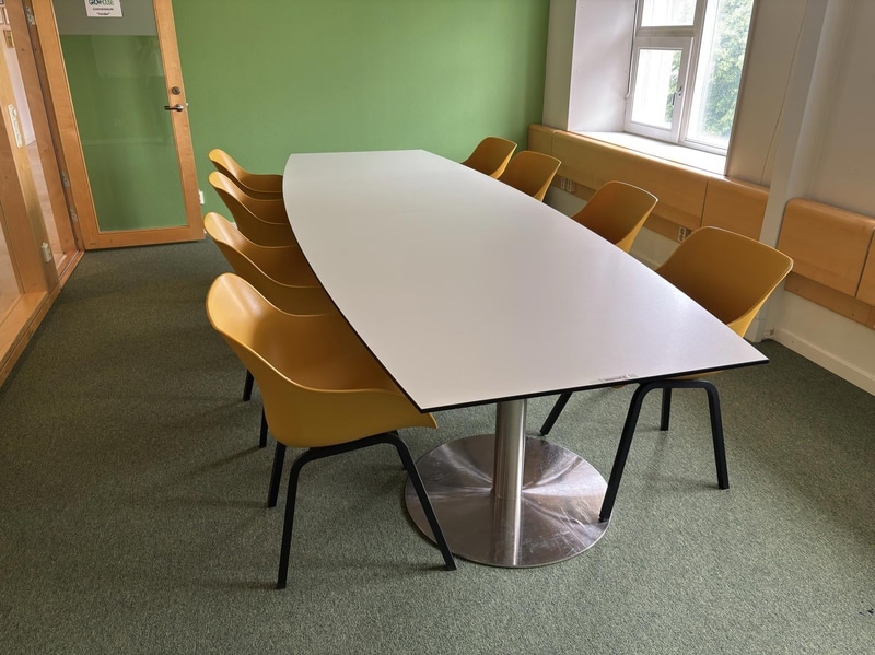Conference table incl. 8 IKEA Torvid chairs