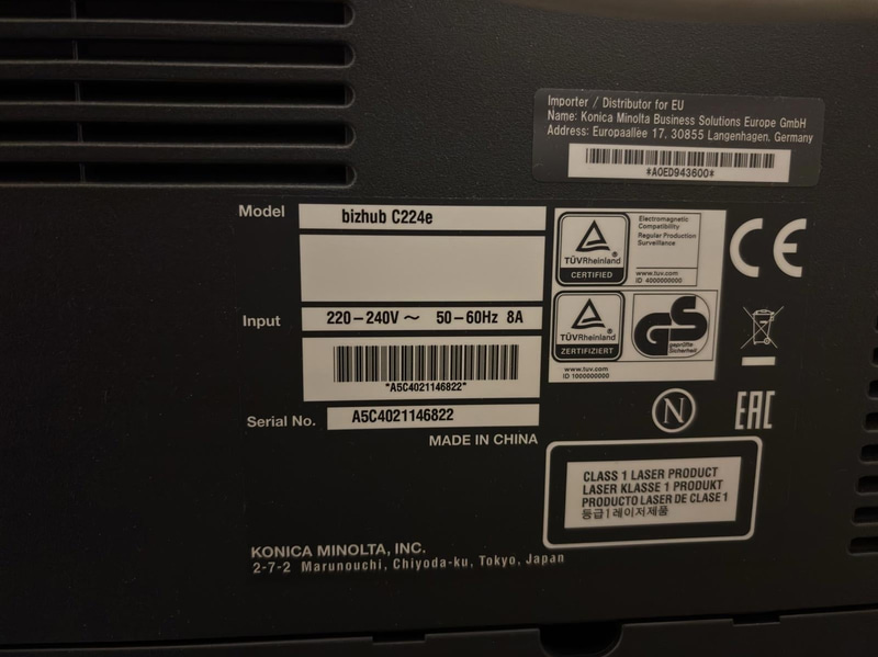 Skrivare/Skanner/Koipator Konica Minolta Bizhub C224e