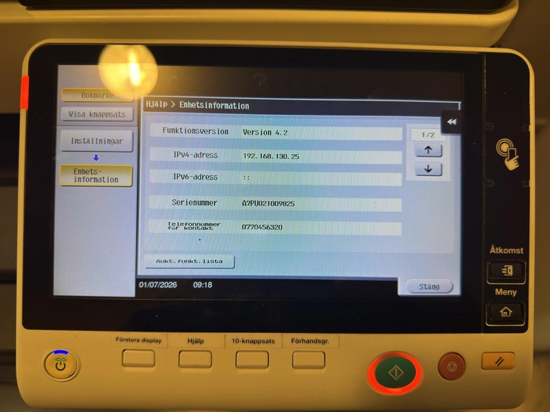 Multifunktionsskrivare Konica Minolta Bizhub C368