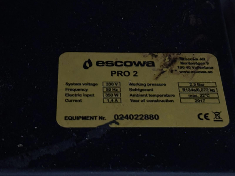 Kolsyremaskin/ Vattenkylare Escowa, pro 2