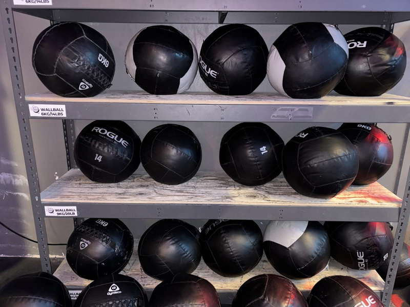Lot of wall balls, various brands and weights