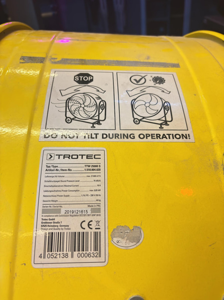 Trotec drum fan, TTW 25000 S