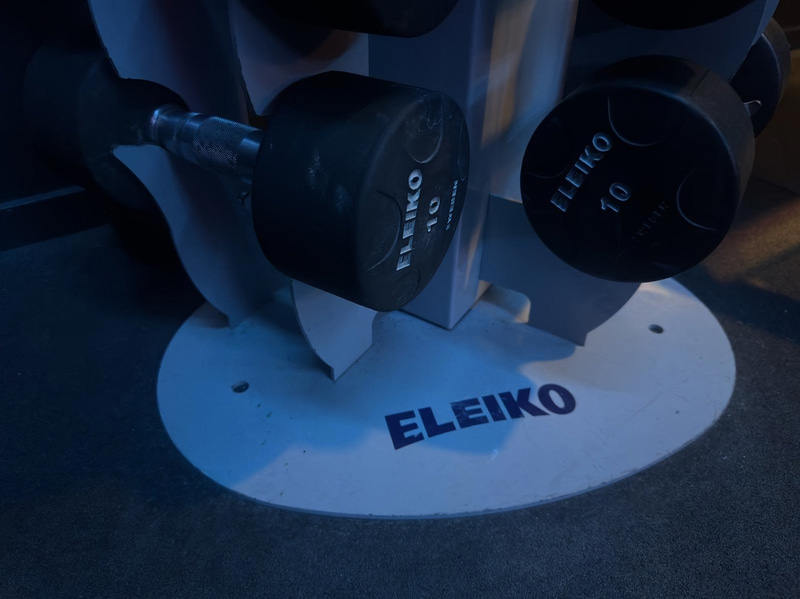 Complete dumbbell rack with Eleiko dumbbells, 1–10 kg