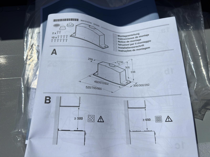 Köksfläkt för inbyggnad Siemens