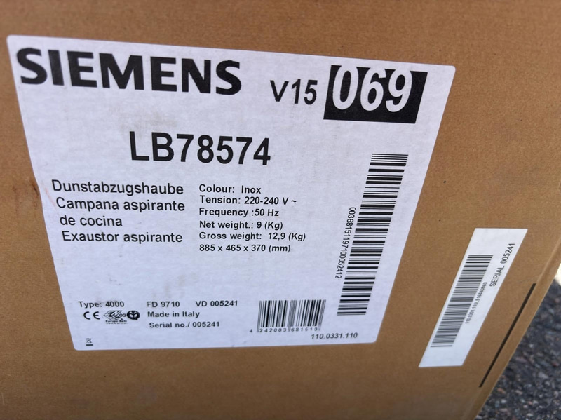 Köksfläkt för inbyggnad Siemens
