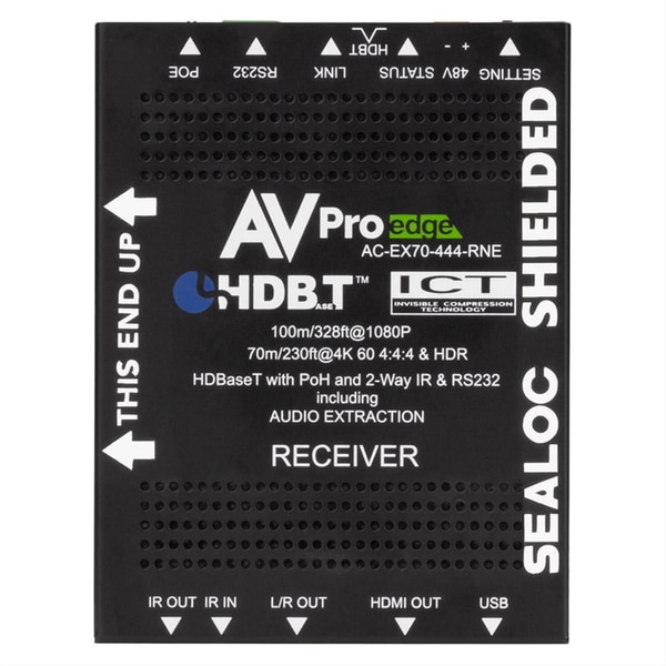 (NEW) AVPro Edge AC-EX70-444-RNE-W Receiver: Weatherproof 4K60 (4:4:4) 70 m HDMI Extender