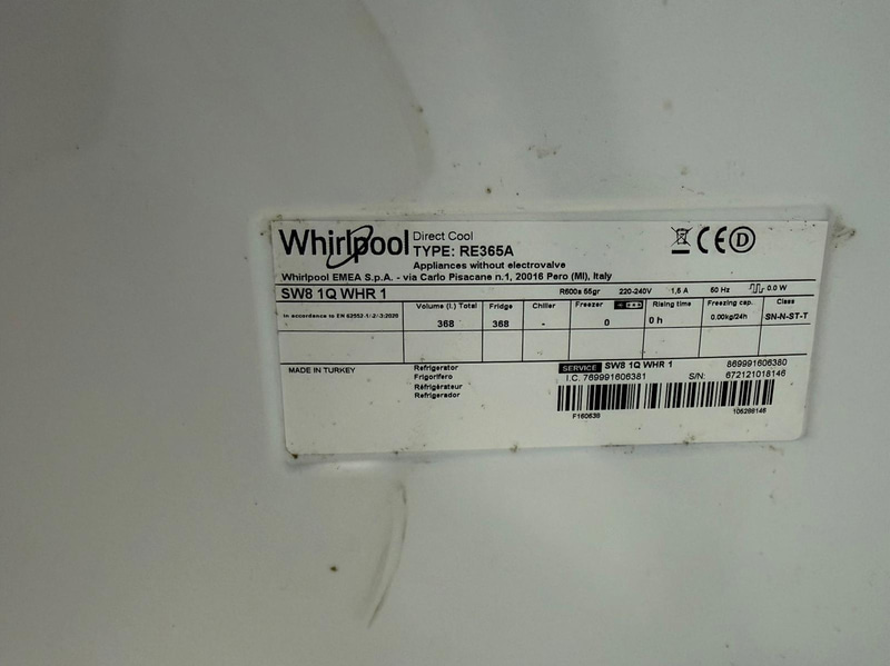 Kylskåp Whirlpool RE365A, 60 cm bredd