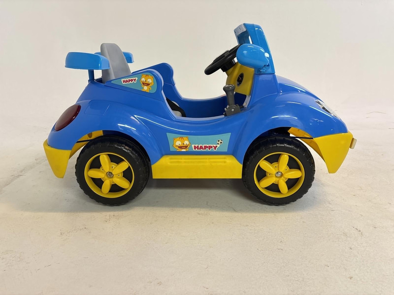 (NEW) Battery-powered ride-on toy car, Romantic City KL-03, blue/yellow