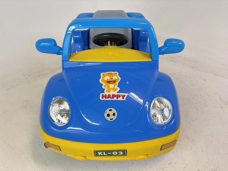 (NEW) Battery-powered ride-on toy car, Romantic City KL-03, blue/yellow