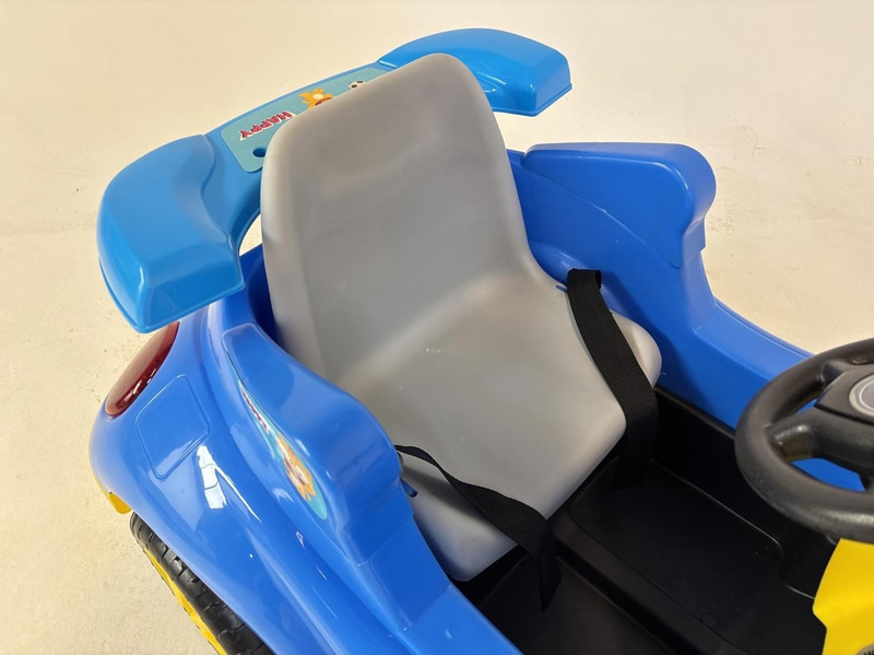 (NEW) Battery-powered ride-on toy car, Romantic City KL-03, blue/yellow