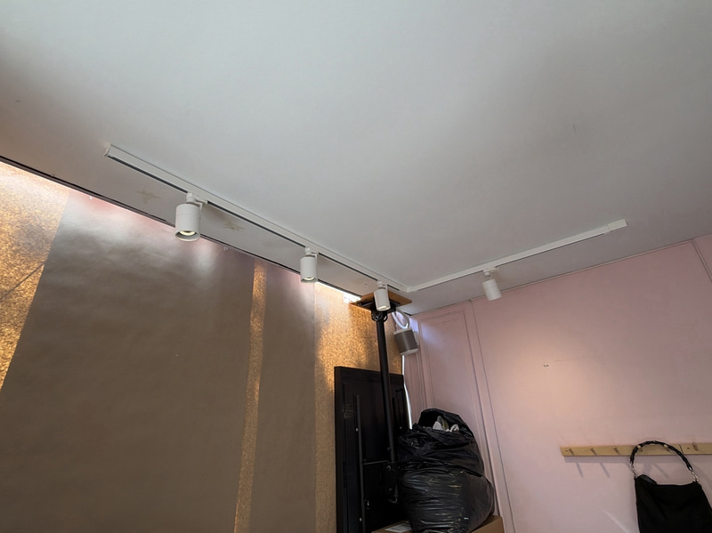 Ceiling tracks with spotlights