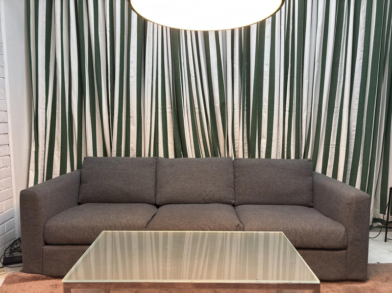 Sofa with glass table
