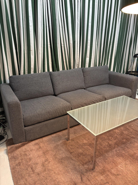 Sofa with glass table