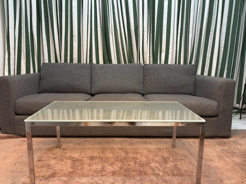 Sofa with glass table