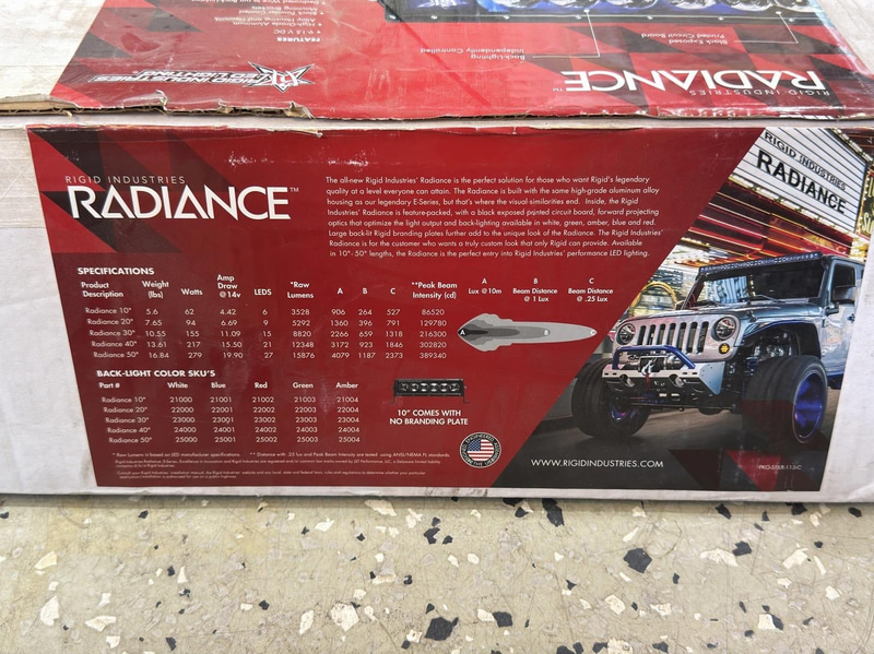 Light bar, Rigid Radiance 50", white backlight