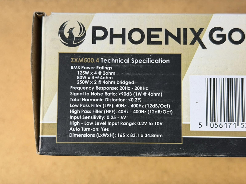 Bilförstärkare, Phoenix Gold ZXM500.4, 1000 W