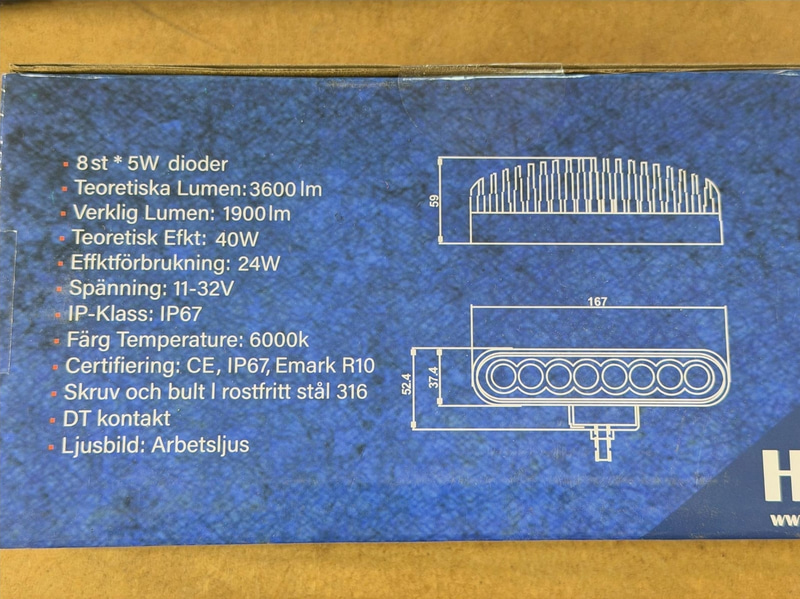 Arbetsbelysning HBA 40 W, 4-pack