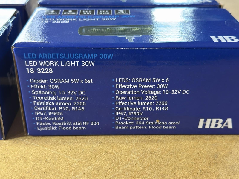 Work light HBA 18-3228, 30 W, 4 pcs
