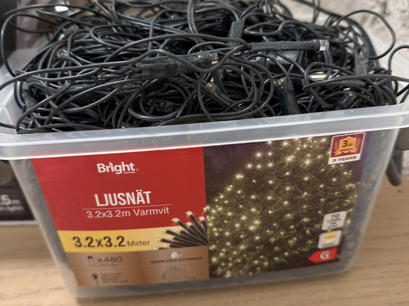 3 kartonger Ljusslingor, varmvit, blandat parti