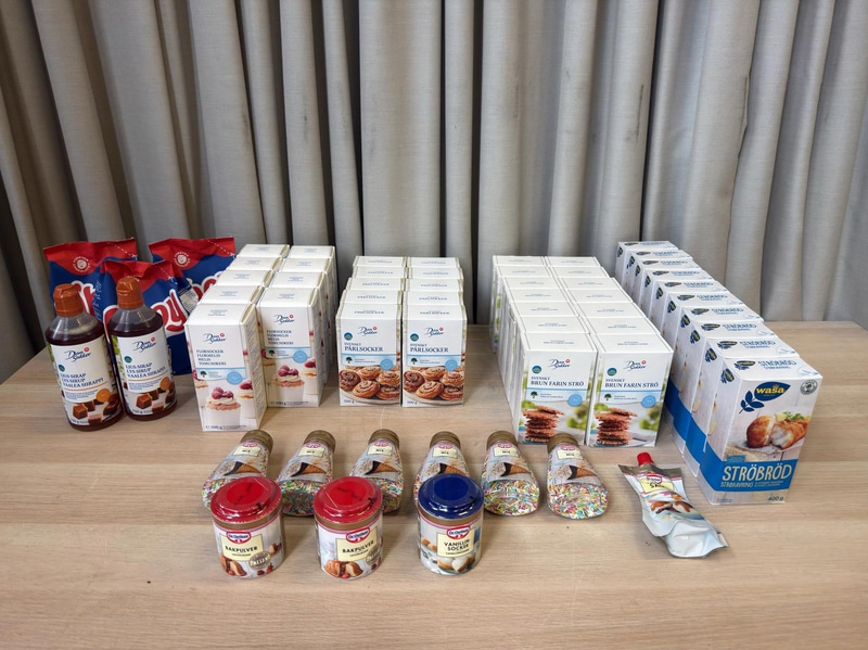 Parti socker, ströbröd, sirap & strössel