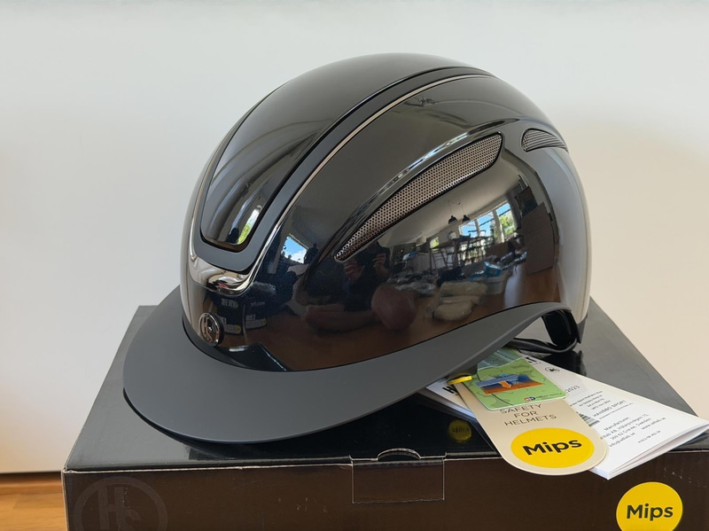 Riding helmet, Hansbo Sport, Air Glossy Metal, MIPS, size M