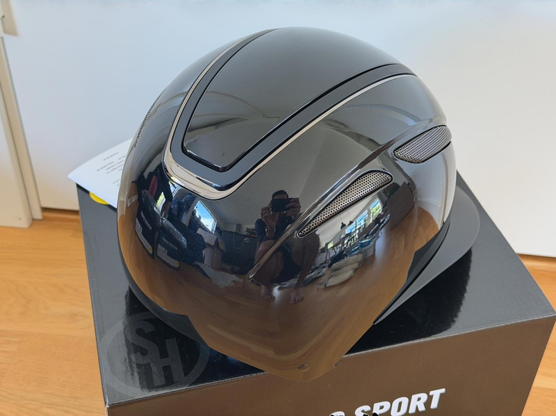 Riding helmet, Hansbo Sport, Air Glossy Metal, MIPS, size M
