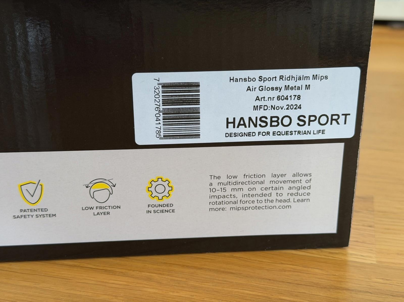 Riding helmet, Hansbo Sport, Air Glossy Metal, MIPS, size M