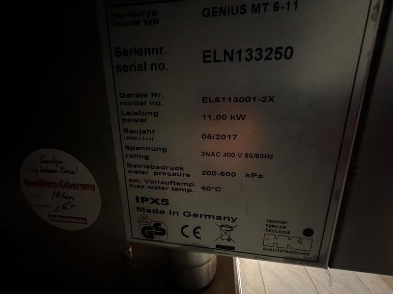 Konvektionsugn Eloma Genius MT 6-11, 11 kW, 3-fas