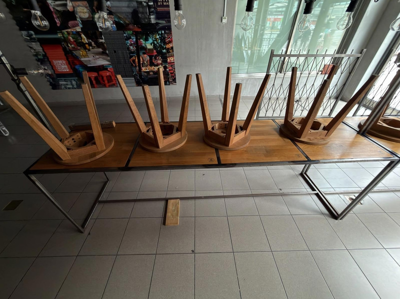Table and 8 wooden chairs