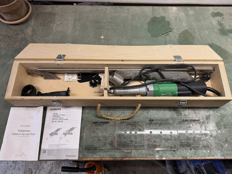 Sleipner Side-Power Tunnel Cut-out Tool, complete bow thruster tool kit