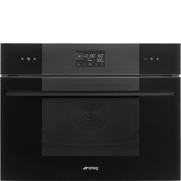 Smeg Compact Combination Microwave Oven, 45 cm, Black, Linea SO4102M1B3