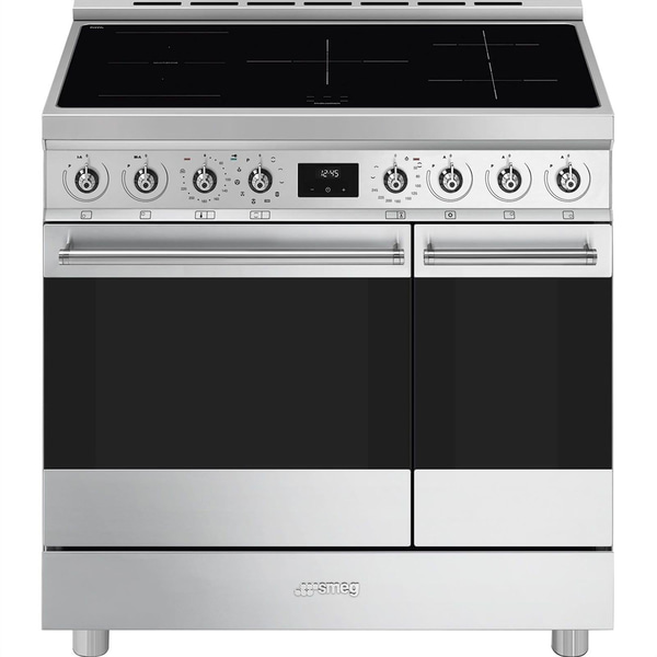 Smeg Induction Range Cooker 90x60 cm Stainless Steel Classic C92IPX2