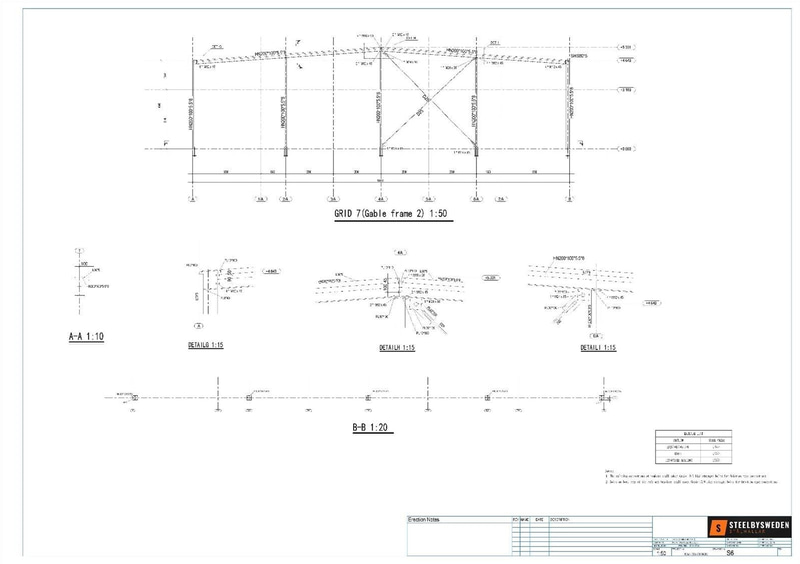 Stålhall/ stomme, Steelconstruction By Sweden, ca 745 m², 37,8x19,7 m