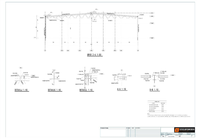 Stålhall/ stomme, Steelconstruction By Sweden, ca 745 m², 37,8x19,7 m